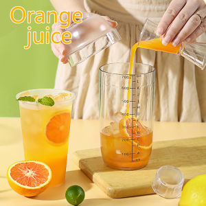 500/700/1000ml Multi-Purpose Measuring Shaker Bottle - Milk Tea/Juice Mixer with Built-in Scale Leak-Proof Lid & Measurement Marks for Fitness Lemon Tea & Cocktail Making