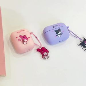 适用于Air Pods Pro2 perlindungan kes Cute kartun corak AirPods 1 2 3 4 Pro perlindungan kes Apple Earphone perlindungan kes Kuromi Melody Frosted tpu kes silikon