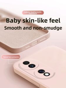 Honor70 pro Liquid Silicone Phone Case Mens Womens Simple Pure Color Anti-Fall Protective Cover Compatible with Huawei Honor70 Pro+ New Couple Style