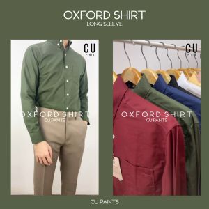 ผู้ชาย Minimal Shirt Oxford เสื้อเชิ้ตแขนยาว ผ้าคอตตอนออกฟอร์ด 11 色: CU PANTS