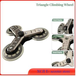 Stainless Steel Triangular Climbing Wheels (Black) - Wear-Resistant Silent & Universal for Luggage/Strollers