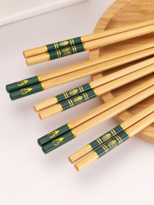 ชุดตะเกียบไม้ไผ่สี่เหลี่ยมลายฮู้ 5-10คู่ ชุดครัวไฮเอนด์ ไม่ลื่น ชุดอาหารจีนแบบดั้งเดิม