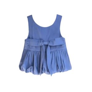 YUEZHONGWEI | Áo vest denim không tay màu xanh lam thắt nút bướm kiểu Pháp ren ghép nối mùa hè cho nữ Áo khoác ngoài thường ngày dáng rộng cổ tròn