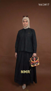 NMR Setelan Rok + Blouse Katun Bordir Bolong Vol 3417