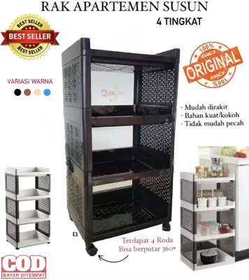 ( BISA COD ) PROMO RAK YOYO 4 SUSUN / RAK APARTEMEN SUSUN 4 TINGKAT / RAK PENYIMPANAN SERBAGUNA / RAK SUSUN / LEMARI PAKAIAN / TEMPAT BUMBU / KOTAK PENYIMPANAN / LEMARI SUSUN / RAK PENYIMPANAN SUSUN DAPUR DAN AKSESORIS/ RAK PORTABLE