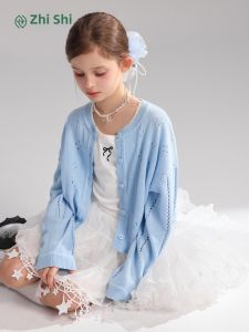 iplant | Lace Design Cotton Knit Sweater for Girls