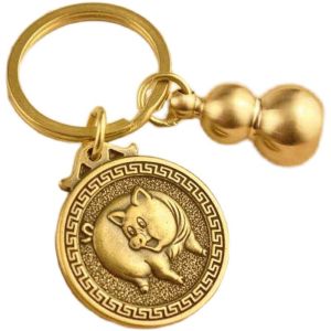 手工纯铜招财五帝铜钱汽车钥匙扣挂件吉祥如意貔貅吊坠招财保平安挂件十二生肖礼物จี้พวงกุญแจ จี้เซียวมงคล จี้ความมั่นคงทางการเงินและความปลอดภัย ของขวัญจักรราศี