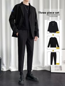 ROMON | Romon Casual Suit Set Spring Summer New Trendy Brand Youth High Handsome Western Wear Polyester Fiber Standard Fit Business Gentleman