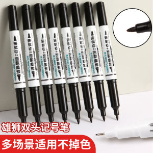 ปากกาวาดเส้นเล็กด้ามคู่แบบมีหัวสองข้างที่ทนทานสำหรับเด็ก เครื่องมือวาดภาพแบบมือถือสีดำและสีสันสดใส ปากกาหมึกน้ำมัน ขนาดเล็ก ด้ามคู่ สำหรับเด็ก