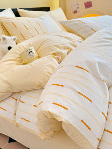 Kiss Dear | Simplistic Double-layered Cotton Striped Bedding
