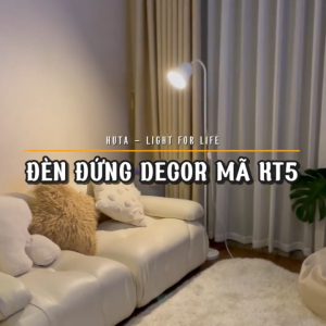 Đèn cây đứng HUTA Light For Life KT5 thân kim loại trang trí phòng khách phong cách Bắc Âu bóng led 3 màu ánh sáng bảo hành 24 tháng