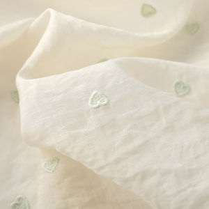 Macaron Color Embroidered Shiny Silk like Tencel Fabric Spring Summer Shirt Dress Clothing Material Korean Style Home Fabric