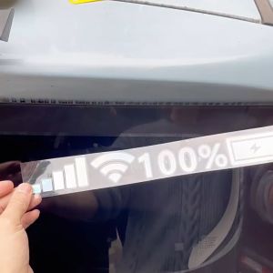 Decal tem kính sau xe WIFi pin ô tô