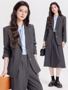 XINYU | Grey Business Suit Blazer