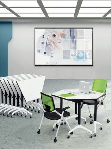 Foldable Training Table Combination Ladder Table Patchwork Conference Table Movable Desk Tutorial Class Classroom School Desk and Chair