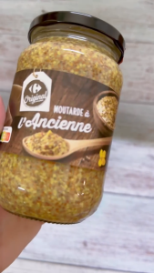 CLASSIC - Lọ ĐEN 350g - SỐT HẠT MÙ TẠT TRUYỀN THỐNG / PHÁP / CARREFOUR Wholegrain Mustard Old Style