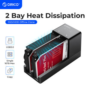 ORICO | ORICO 2 Bay HDD Docking Station with Offline Clone SATA to USB 3.0 Hard Drive Docking Station for 2.5/3.5 inch Hard Drive