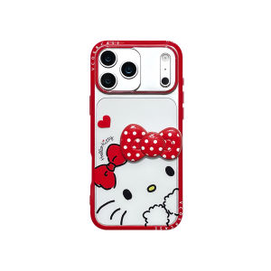 Cute Polka Dot Butterfly Knot Cat Phone Case Full Protection Soft Silicone Cover for 17 pro Max Sweet Girl Style