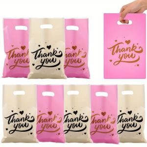12/30/50/100pcs heart-shaped thank you gift high quality tote bag suitable for parties corporate events souvenirs gift bags