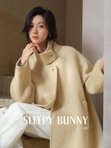 Stand Collar Wool Coat Insulated Loose Office