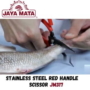 SYK JAYA MATA JM317 7 3/4" Stainless Steel Red Handle Scissor Multipurpose Scissor Gunting Pelbagai Guna