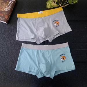 Mens Cotton Underwear Printed Flat Angle Pants Youth Fashion mid Waist Cute Quadrangle Pants Sporty Low Elasticity Four Corner Shorts