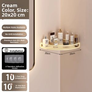 Fan-shaped Corner Wall-mounted Bathroom Storage Rack