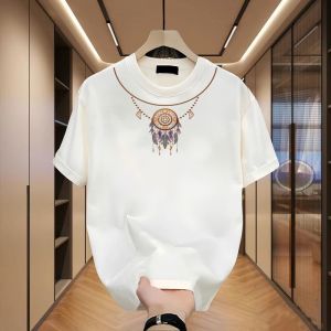 Áo Thun Nam Tay Ngắn Mùa Hè Dáng Rộng Cổ Tròn Cotton Phong Cách Mỹ Cổ Điển Thương Hiệu Thời Trang Cao Cấp