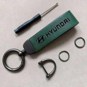 Hyundai | Car Key Rings Luxury Leather Keychain Pendant Accessories For Hyundai IONIQ Sonata Elantra Grandeur i20 i10 SantaFe i30 Palisade