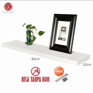 DEcTionS Rak Tempel Dinding Minimalis 80x20cm - Ambalan Kayu Estetik Rumah - Desain Modern