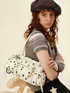 VANWALK | Large Capacity Polka Dot Bowling Shaped Handbag