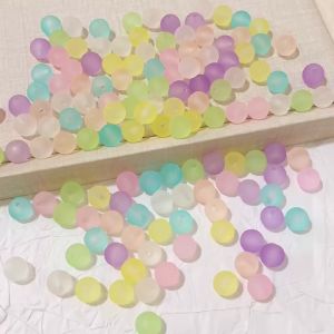 8/10/12mm Pastel Rubber Feel Acrylic Round Beads Loose Beads for Sewing Garment Embellishment Apparel Decor DIY Craft Supplies