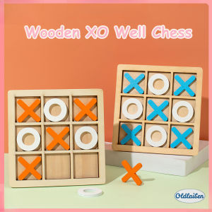 Oldlaiben Wooden Tic Tac Toe Chess Game XO Board Toy Parent-child Interaction Puzzle Game Funny Educational Toy