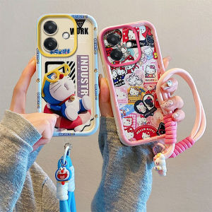 Cute Phone Case OPPO A3X A3 A79 A77s A77 A57 A16 A16e A16k 4G 5G New Fashion Cartoon Doraemon Hello Kitty Luffy Pikachu Spider-Man Sauron Anti-fall Soft Casing with Lanyard 2024