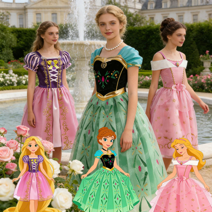 disney princess dresses cosplay Girl's Disney Princess and the Frog Charlotte Costume