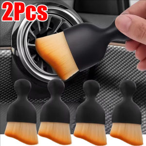 2pcs Car Interior Soft Brush Dashboard Air Outlet Dusting Brush Auto Crevice Cleaning Brush Car Interior Cleaning Tools for Cleaning Panels Leather Computer