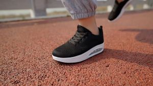 NEW!! !รองเท้าผ้าใบเพื่อสุขภาพ Air cushion งานถัก สีแดง น้ำหนักเบา ใส่ออกกำลังกาย ใส่เที่ยว ทรงสวย ไซส์ 36-41 พร้อมส่งจากไทย