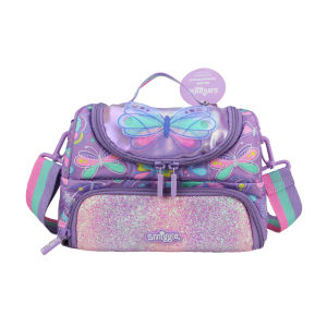 Australia smiggle original childrens lunch bag girl purple butterfly kawaii messenger shoulder bag waterproof 9 inches