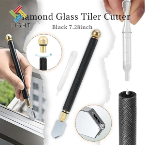 (Fast Delivery)Diamond Glass Tiler Cutter 7.28inch Black Anti-Skid Handle Mirror Cutter Knife