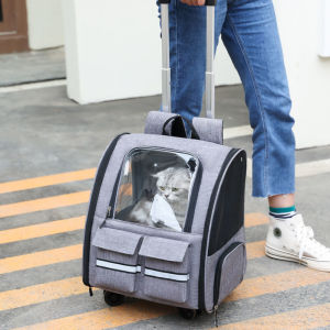 Pet Carrier Trolley Foldable Large Capacity Portable