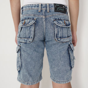 CELANA CARGO PENDEK PRIA / CELANA CARGO BIRU WASH PRIA DEWASA / CARGO PENDEK PRIA SLIM FIT