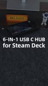 Cabletime | CABLETIME 6-in-1 PD100W USB C Docking Station for Steam Deck 4K HDMI Ethernet 1000Mbps for Switch iPad MacBook Pro iPhone Hub