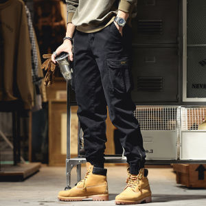 JIFANPAUL | Mens Loose-Fit Military Green Work Pants with Multiple Pockets