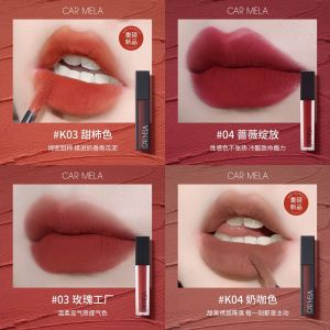 Carmela Lipstick K04 Lip Glaze Nude Lip Tattoo Lip Mud Matte Matte White Non-Stick Cup Niche Makeup