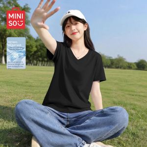Miniso | Áo Thun Cổ V Tay Ngắn Kích thước Lớn