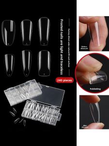MONLEYTA | Ultra-Thin Seamless Nail Tips Professional Nail Salon False Nails Extensions Glue Full Half Cover Invisible Nail Art Tools