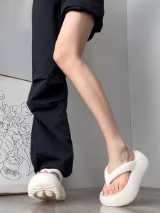 EVA Thick Heel Sandals Womens Roman Style Casual Slip-On Shoes Summer Outdoor Wear Increased Height Beach Popular Twill Slippers