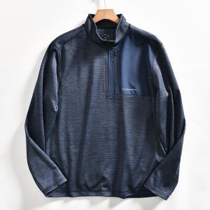 เสื้อยืดคอกลมแขนยาวผู้ชาย ทรงหลวม สไตล์ลำลอง ผ้าโพลีเอสเตอร์ 100% สำหรับฤดูใบไม้ผลิและฤดูใบไม้ร่วง