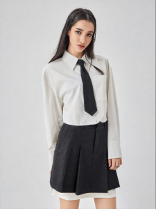 BODYDREAM | New High-Grade Design White Shirt Short Style Long Sleeve