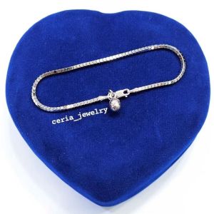 GELANG TANGAN WANITA PERAK SILVER 925 LAPIS EMAS PUTIH MILANO KACA - PERHIASAN PERAK WANITA
